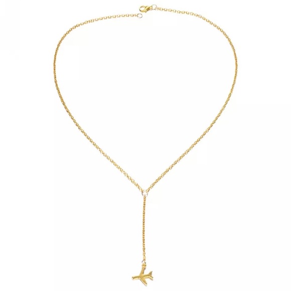 “AMELIA” Necklace 💫 Gold chain airplane travel - Picture 3 of 3